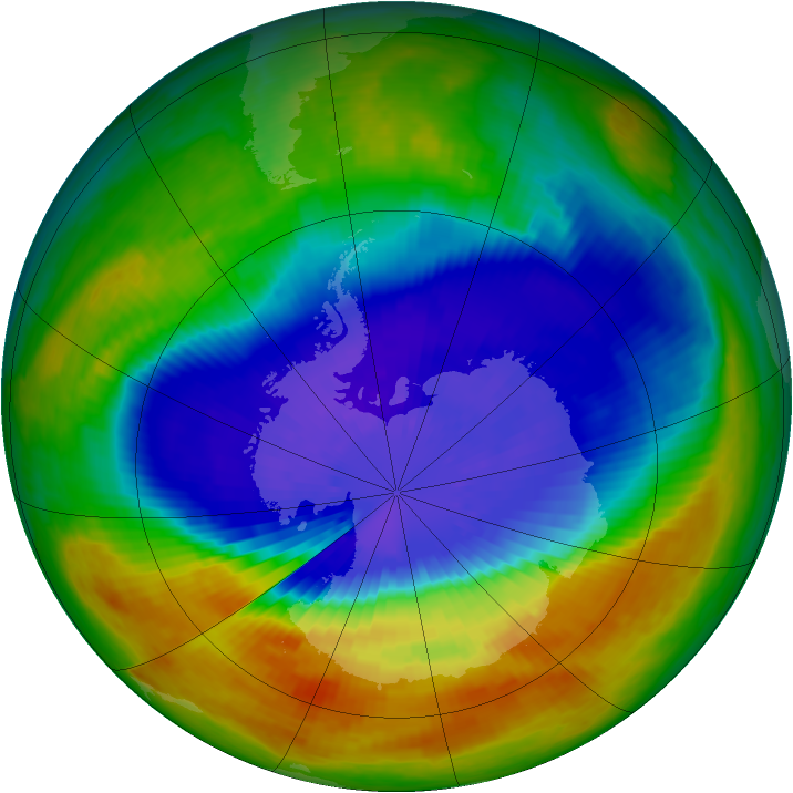 Antarctic ozone map for 21 September 2002